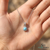 Classic Round Turquoise & Diamond Pendant – Luxury Statement Pendant Gift For Her
