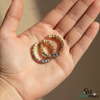 Oval and Round Gemstone Rainbow Hoop Earrings Vibrant Multicolor Hoops