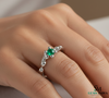 2 Karat Herzform-Smaragd- und Diamantring aus 14 Karat Gold, Smaragd-Verlobungsring
