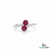 Double Round Ruby Diamond Bypass Ring in 14K Gold -Elegant Gemstone Jewelry