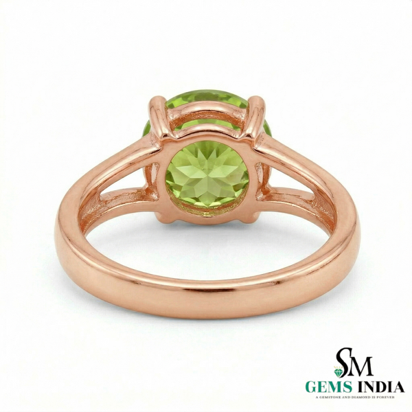 Elegant Round Peridot Ring for Women - Statement Ring for her