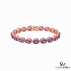 February Birthstone Amethyst and Diamond Halo Bracelet