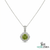 Antique Inspired Peridot Floral Pendant with Diamonds - Elegant Statement Jewelry