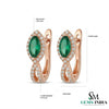 Luxury Marquise Cut Emerald Earrings with Diamond Halo