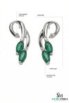 Marquise Emerald & Diamond Accent Curved Stud Earrings