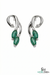Marquise Emerald & Diamond Accent Curved Stud Earrings
