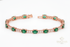 Luxury Oval Green Emerald Diamond Tennis Bracelet - Fine Gold Jewelry