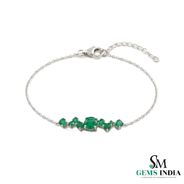 Emerald Cluster Bracelet in 14k Gold – Dainty Luxury Jewelry