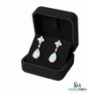 Pear Opal Stud with Round Opal Diamond Drop Earrings – October Birthstone