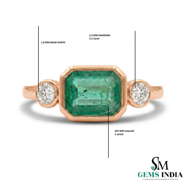 Vintage Style Emerald & Diamond Ring – Timeless Gold Ring