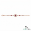 Ruby and Diamond Floral Chain Bracelet in Rose Gold – Fine Gemstone Jewelry for Women