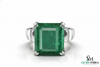 Mens Emerald Octagon Ring: Genuine Zambian Gem, Solid Gold