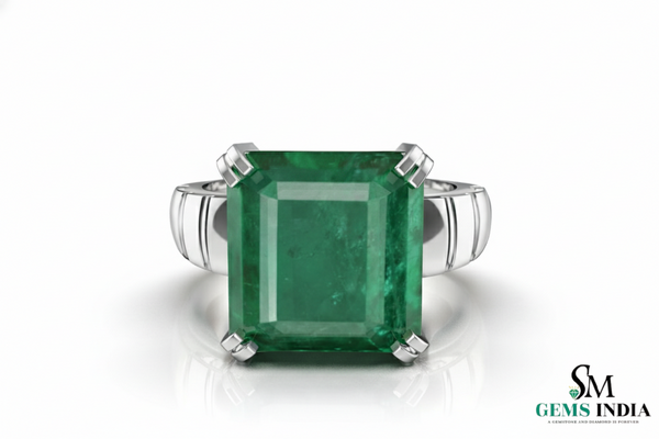 Mens Emerald Octagon Ring: Genuine Zambian Gem, Solid Gold