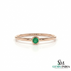 Tiny Emerald Ring Minimalist Green Stone Stacking Band for Women