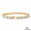 Oval Shape Aquamarine Tennis Bracelet in 14k and 18k Gold - Minimalist Gold Jewelry