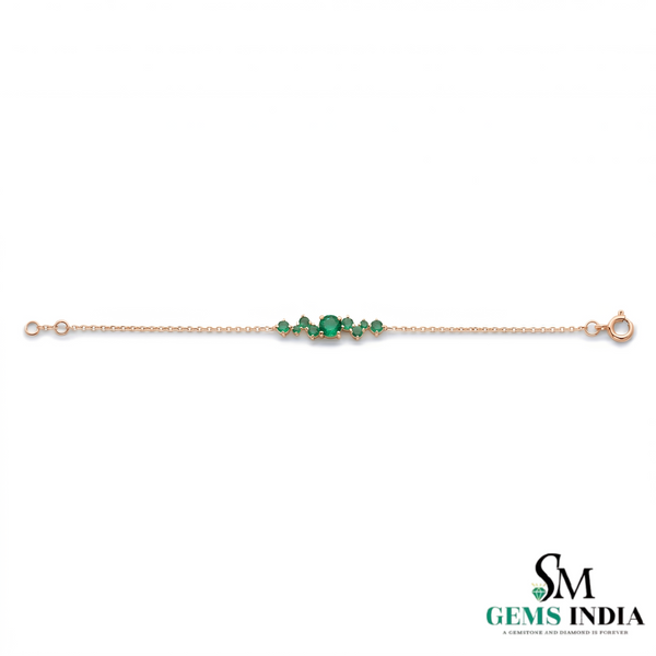 Emerald Cluster Bracelet in 14k Gold – Dainty Luxury Jewelry