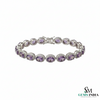 February Birthstone Amethyst and Diamond Halo Bracelet