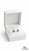 Pear Cut Emerald Stud Earrings – Teardrop Green Gemstone Minimalist Fine Jewelry for Women