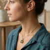 Round Peridot Pendant with Diamond Accent - Elegant Minimalist Birthstone Jewelry