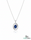 Elegant Blue Tanzanite Diamond Oval Pendant in 14k and 18k Gold
