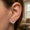 Minimalist Oval Gold Drop Earrings with Sparkling Diamonds