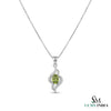 Oval Peridot Pendant With Diamond Accent – Luxury Fine Jewelry