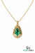Natural pear shape emerald and diamond pendant