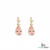 Natural Morganite Pear Cut Drop Earrings with Diamond Accents - Gemstone Jewelry Gift