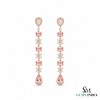 Morganite and Diamond Dangle Earrings –Elegant Bridal Jewelry