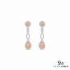 Pear Shaped Pink Gemstone Dangle Earrings - Elegant Fine Jewelry