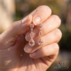 Pear Shaped Pink Gemstone Dangle Earrings - Elegant Fine Jewelry