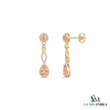 Pear Shaped Pink Gemstone Dangle Earrings - Elegant Fine Jewelry