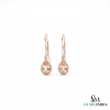 Pear Cut Morganite Drop Earrings with Diamond Halo - Gemstone Jewelry for Women