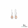 Pear Cut Morganite Drop Earrings with Diamond Halo - Gemstone Jewelry for Women