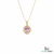 Pink Morganite Oval Pendant With Diamond Accent Halo - Romantic Gift For Women