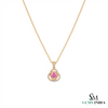 Round Morganite And Diamond Pendant - Fine Jewelry Gift For Her