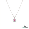 Round Morganite And Diamond Pendant - Fine Jewelry Gift For Her