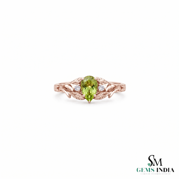 Doppelter Smaragd-Ring in offenem Design aus 14 Karat Gold – Band mit quadratisch und rund geschliffenen grünen Edelsteinen
