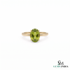 Oval Peridot Solitaire Ring- Gift For Her