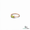 Emerald Cut Peridot Ring With Diamond Accents - Promise Ring For Her