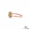 Oval Peridot Wave Ring With Diamond Accents – Elegant Fine Jewelry For Women