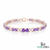Round Cut Amethyst Infinity Link Bracelet with Diamond Accents