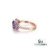 Natural Emerald Cut Tanzanite Ring with Diamonds – Vintage Elegance (Copy)