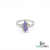 Natural Tanzanite and Diamond Marquise Ring - Vintage Inspired Ring