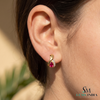 Pear Ruby Stud Earrings With Diamond Accents – July Birthstone Jewelry