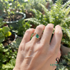 Pear Cut Emerald and Diamond Infinity Wave Ring - Promise ring for her