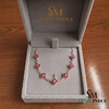 Round Natural Ruby Flower Blossom Necklace - Luxury Gift For Her