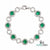 Emerald & Diamond Halo Link Bracelet - Green Gemstone Bracelet