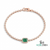 Diamond Tennis Bracelet with Emerald cut Emerald Center Stone - Gift for Her