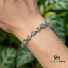 Oval Natural Emerald Bracelet - Elegant Green Gemstone Jewelry